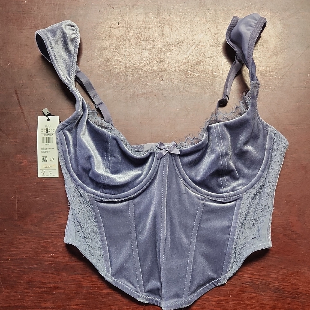 Garage Blue Velvet Bustier